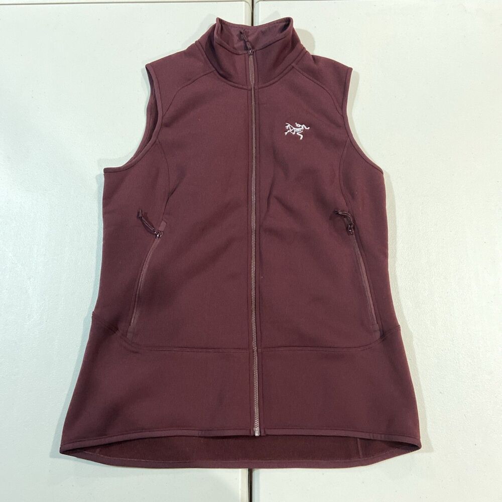 Arcteryx Kyanite Womens Wine Fleece Full Zip Vest L Activewear Outdoor Layering